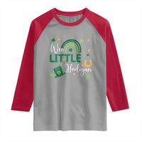 Funny Wee Little Hooligan Raglan Shirt St Patrick's Day Shamrock Rainbow