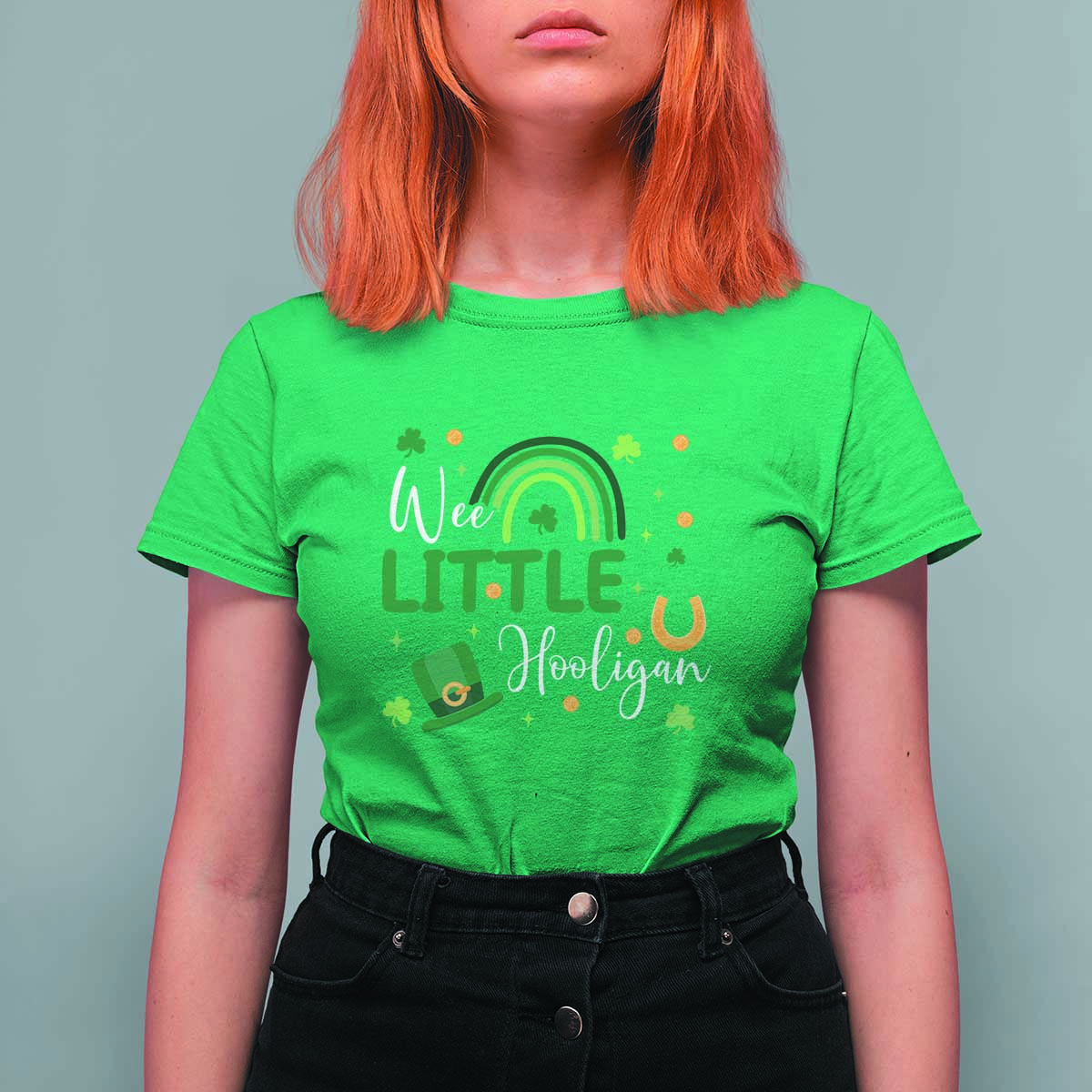 Funny Wee Little Hooligan T Shirt For Women St Patrick's Day Shamrock Rainbow