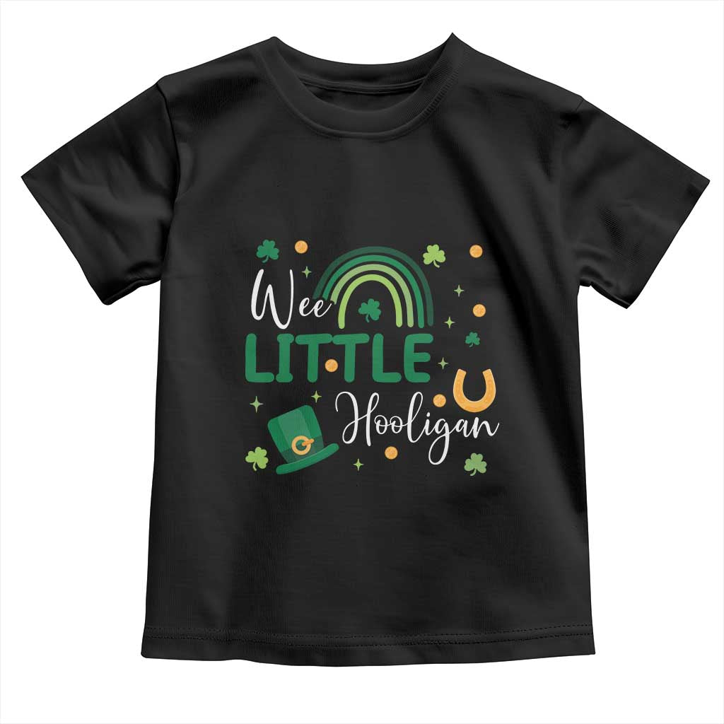 Funny Wee Little Hooligan Toddler T Shirt St Patrick's Day Shamrock Rainbow