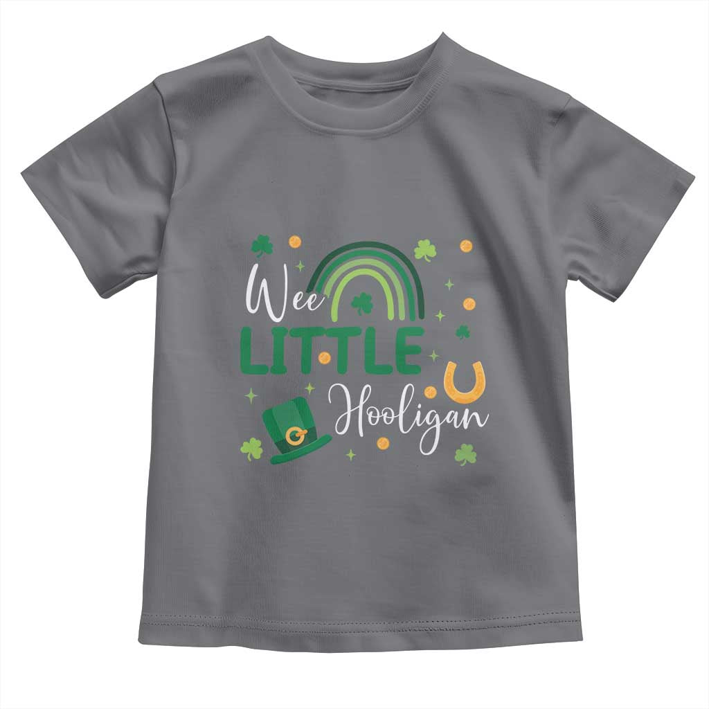 Funny Wee Little Hooligan Toddler T Shirt St Patrick's Day Shamrock Rainbow