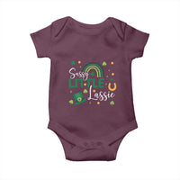 Funny Sassy Little Lassie Baby Onesie St Patrick's Day Shamrock Rainbow