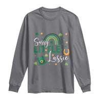 Funny Sassy Little Lassie Long Sleeve Shirt St Patrick's Day Shamrock Rainbow