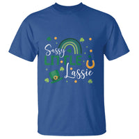 Funny Sassy Little Lassie T Shirt St Patrick's Day Shamrock Rainbow