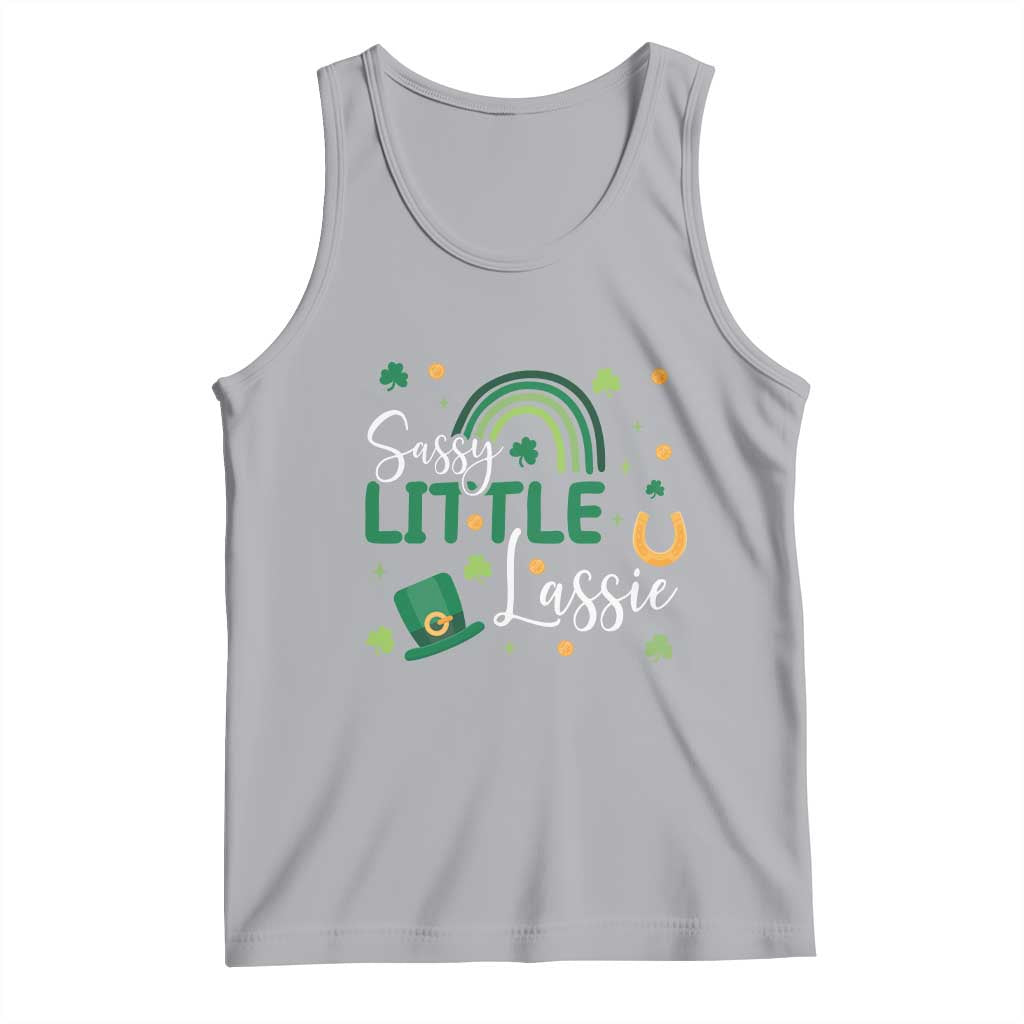 Funny Sassy Little Lassie Tank Top St Patrick's Day Shamrock Rainbow