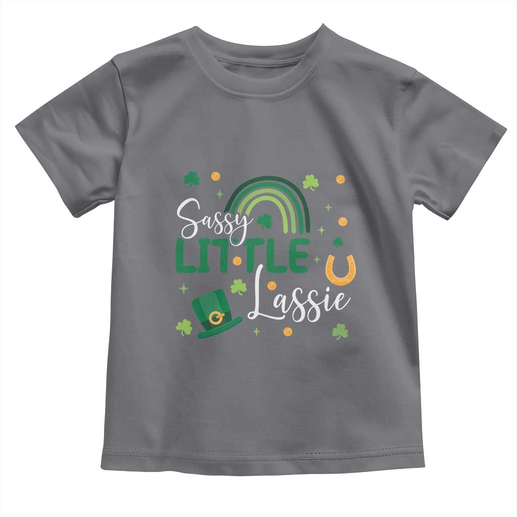 Funny Sassy Little Lassie Toddler T Shirt St Patrick's Day Shamrock Rainbow