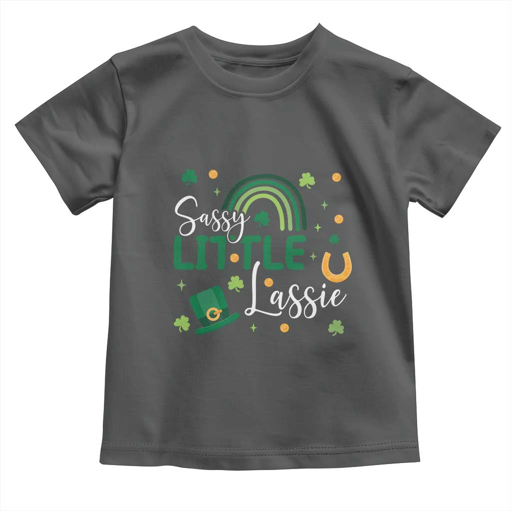 Funny Sassy Little Lassie Toddler T Shirt St Patrick's Day Shamrock Rainbow
