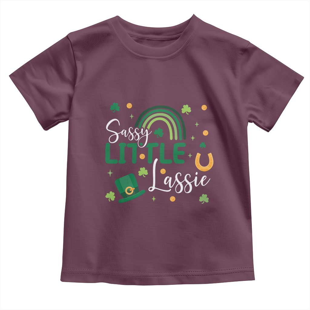 Funny Sassy Little Lassie Toddler T Shirt St Patrick's Day Shamrock Rainbow