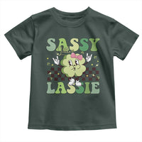 Funny St Patrick's Day Sassy Little Lassie Toddler T Shirt Retro Groovy Clover