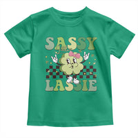 Funny St Patrick's Day Sassy Little Lassie Toddler T Shirt Retro Groovy Clover