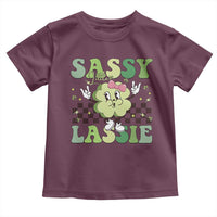 Funny St Patrick's Day Sassy Little Lassie Toddler T Shirt Retro Groovy Clover