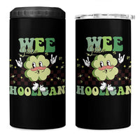 Funny St Patrick's Day Wee Little Hooligan 4 in 1 Can Cooler Tumbler Retro Groovy Clover