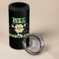 Funny St Patrick's Day Wee Little Hooligan 4 in 1 Can Cooler Tumbler Retro Groovy Clover