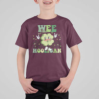 Funny St Patrick's Day Wee Little Hooligan T Shirt For Kid Retro Groovy Clover