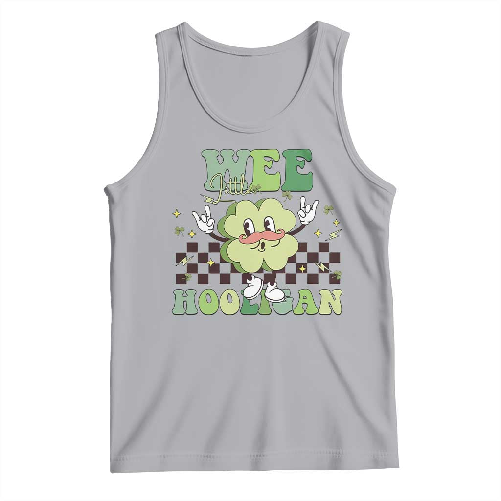 Funny St Patrick's Day Wee Little Hooligan Tank Top Retro Groovy Clover