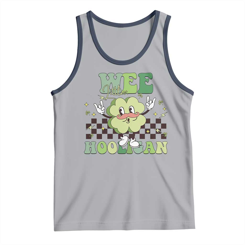 Funny St Patrick's Day Wee Little Hooligan Tank Top Retro Groovy Clover