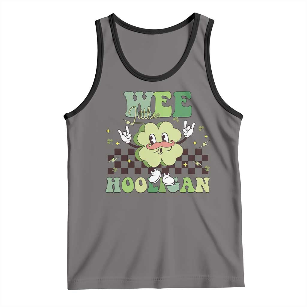 Funny St Patrick's Day Wee Little Hooligan Tank Top Retro Groovy Clover