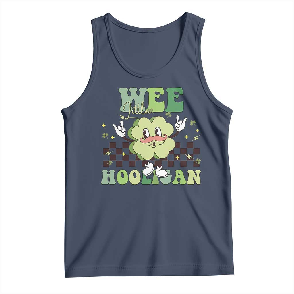 Funny St Patrick's Day Wee Little Hooligan Tank Top Retro Groovy Clover