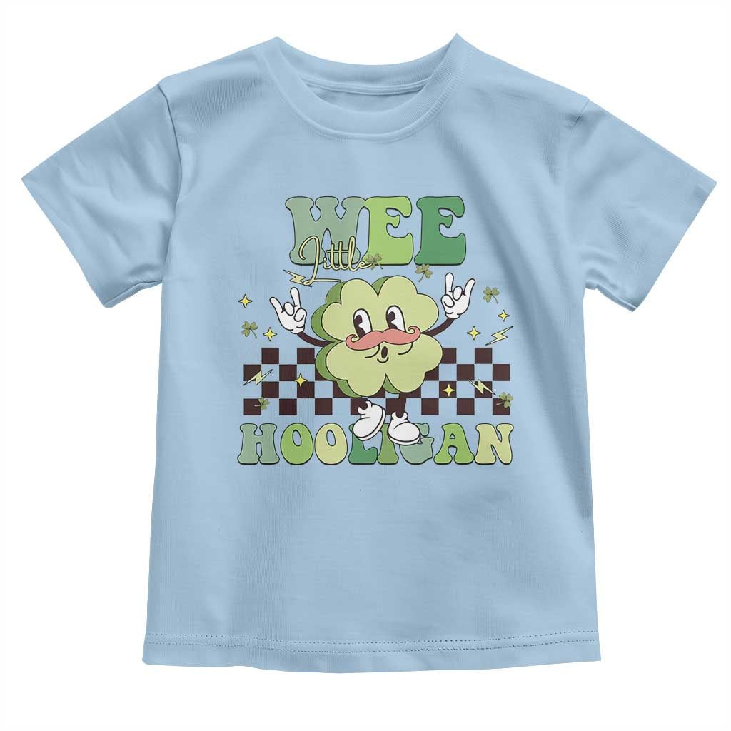 Funny St Patrick's Day Wee Little Hooligan Toddler T Shirt Retro Groovy Clover