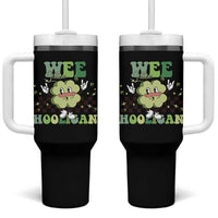 Funny St Patrick's Day Wee Little Hooligan Tumbler With Handle Retro Groovy Clover