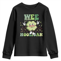 Funny St Patrick's Day Wee Little Hooligan Youth Sweatshirt Retro Groovy Clover