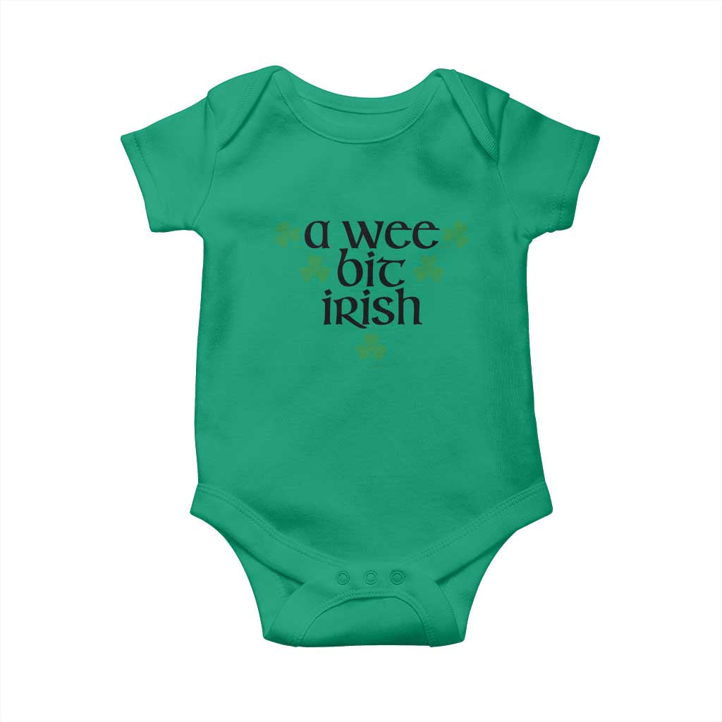 Funny Irish Heritage Baby Onesie A Wee Bit Irish St Patrick's Day Shamrock