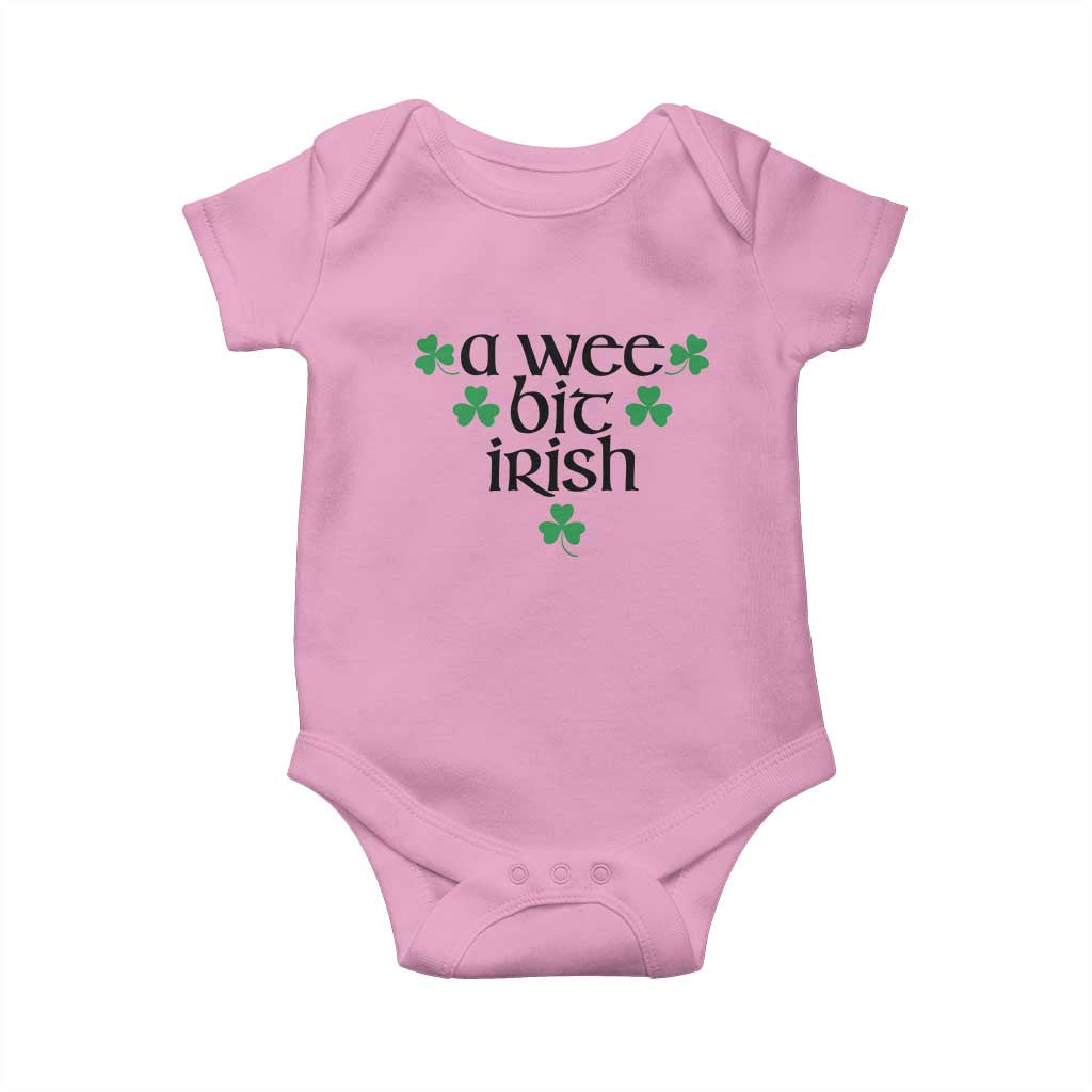 Funny Irish Heritage Baby Onesie A Wee Bit Irish St Patrick's Day Shamrock