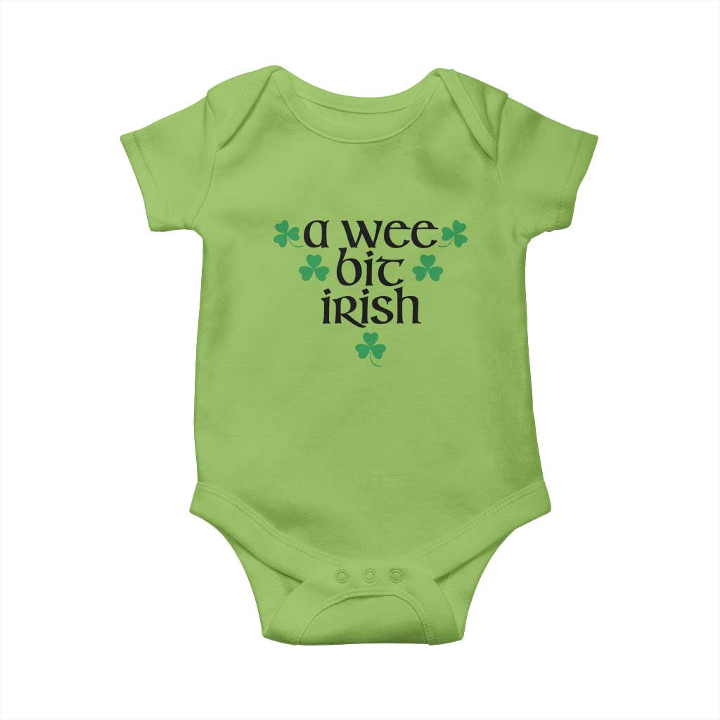 Funny Irish Heritage Baby Onesie A Wee Bit Irish St Patrick's Day Shamrock