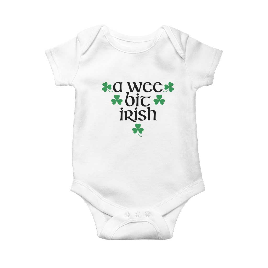 Funny Irish Heritage Baby Onesie A Wee Bit Irish St Patrick's Day Shamrock