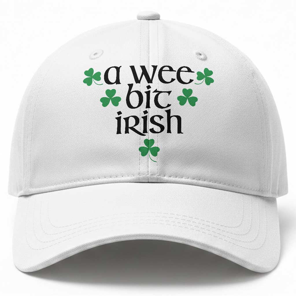 Funny Irish Heritage Baseball Cap A Wee Bit Irish St Patrick's Day Shamrock