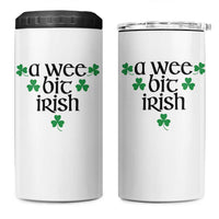 Funny Irish Heritage 4 in 1 Can Cooler Tumbler A Wee Bit Irish St Patrick's Day Shamrock