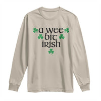 Funny Irish Heritage Long Sleeve Shirt A Wee Bit Irish St Patrick's Day Shamrock