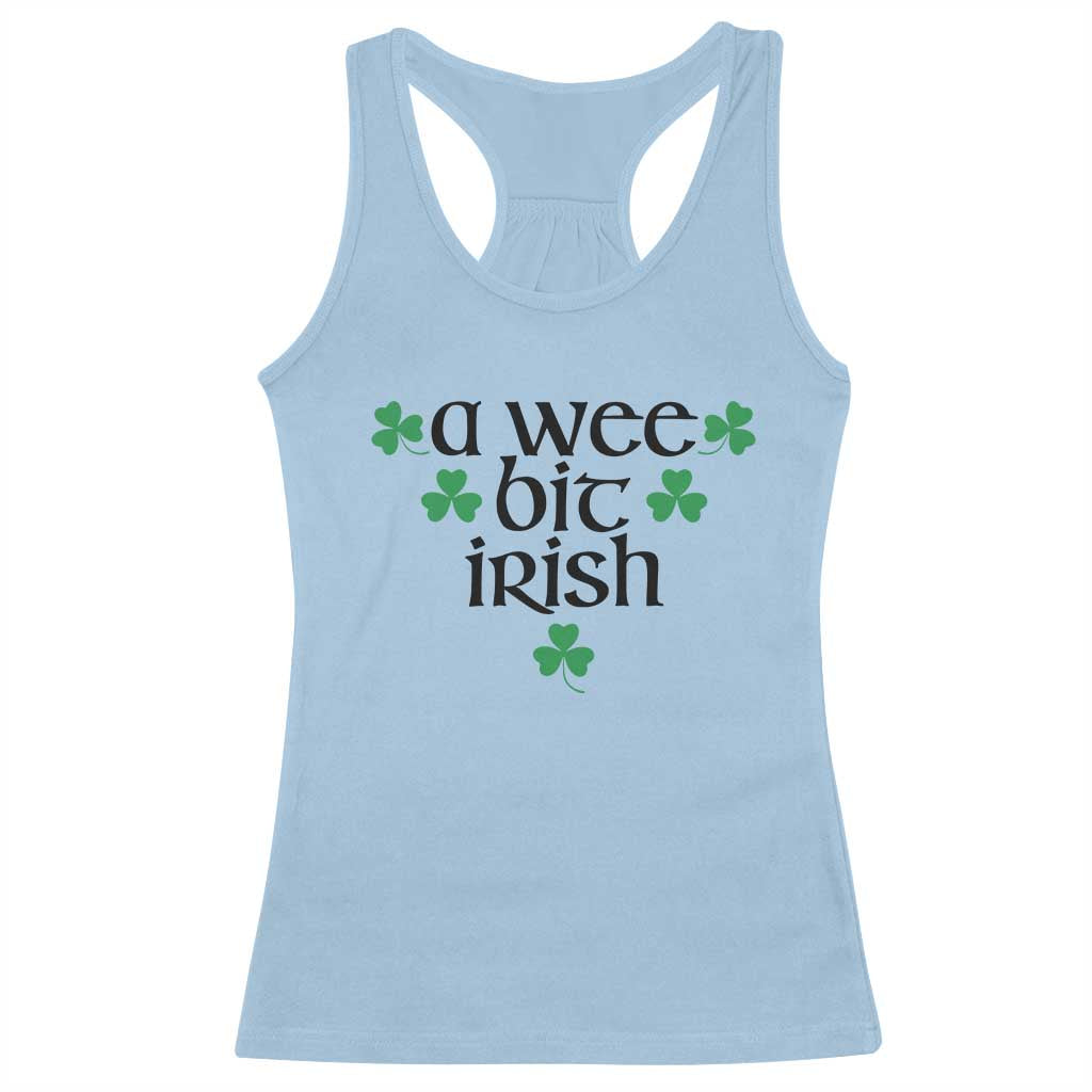 Funny Irish Heritage Racerback Tank Top A Wee Bit Irish St Patrick's Day Shamrock