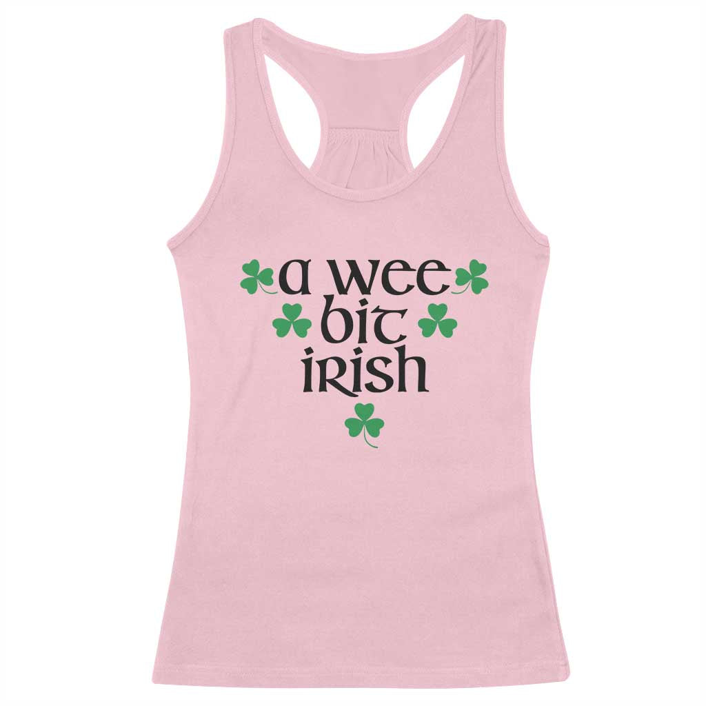 Funny Irish Heritage Racerback Tank Top A Wee Bit Irish St Patrick's Day Shamrock