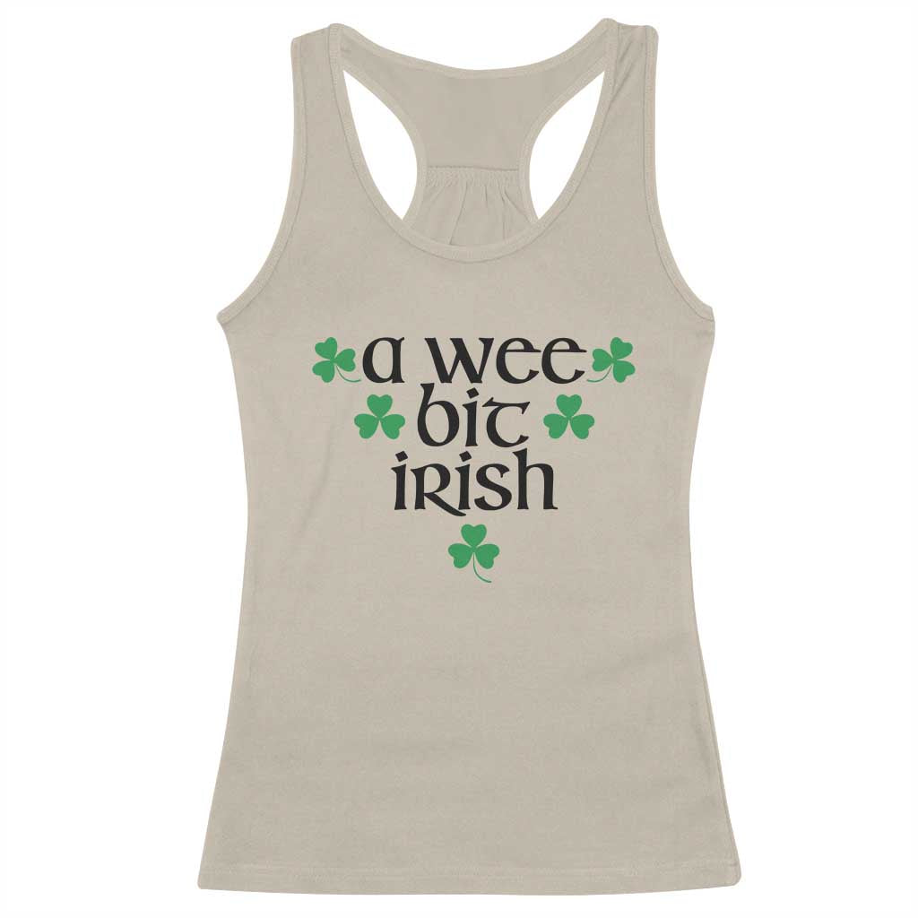 Funny Irish Heritage Racerback Tank Top A Wee Bit Irish St Patrick's Day Shamrock