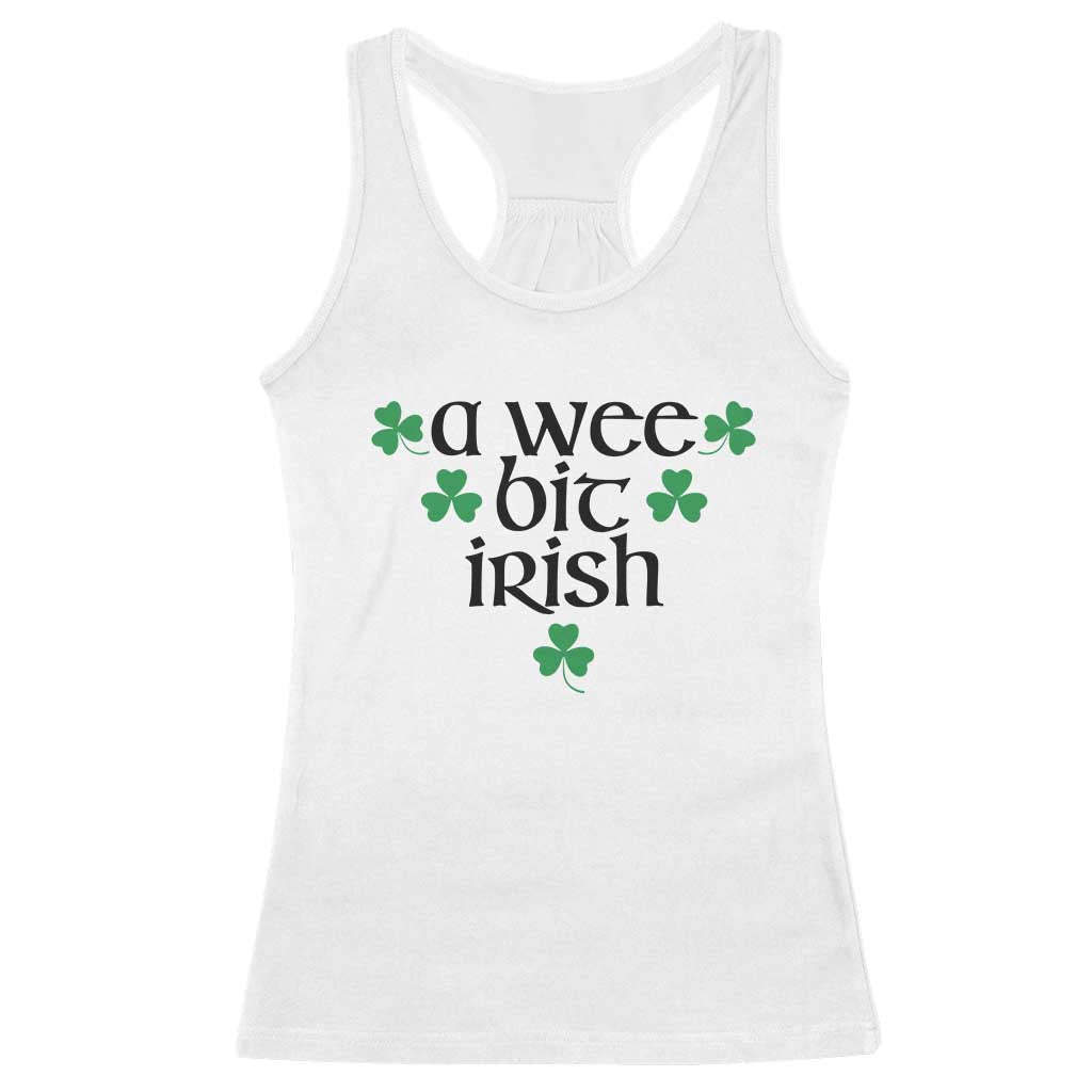 Funny Irish Heritage Racerback Tank Top A Wee Bit Irish St Patrick's Day Shamrock