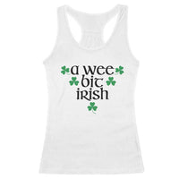 Funny Irish Heritage Racerback Tank Top A Wee Bit Irish St Patrick's Day Shamrock