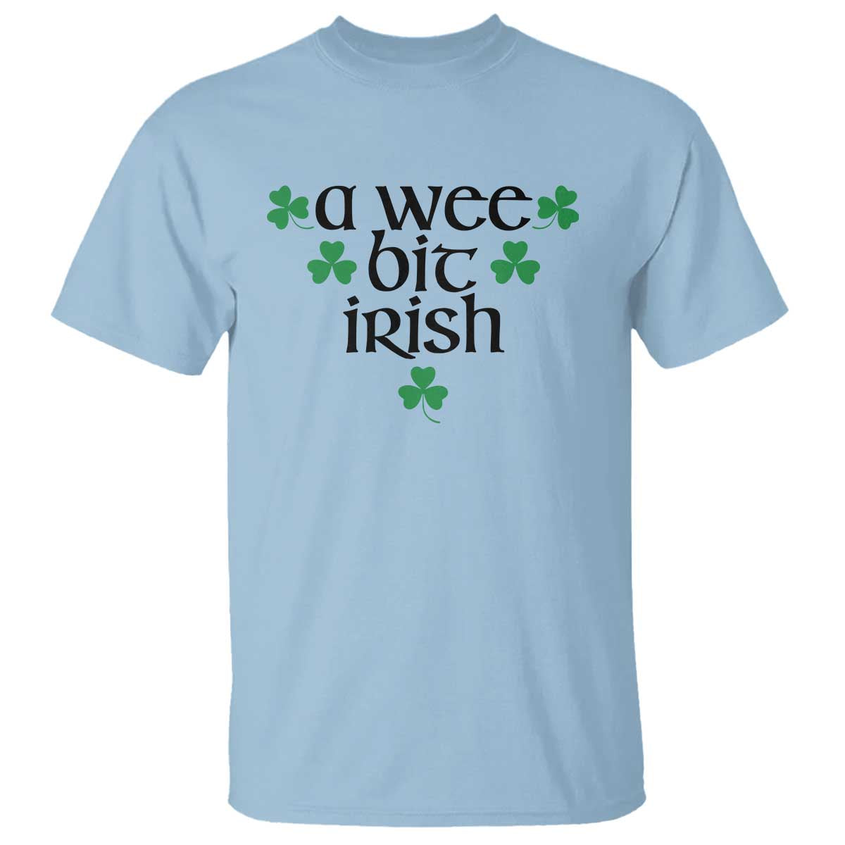 Funny Irish Heritage T Shirt A Wee Bit Irish St Patrick's Day Shamrock