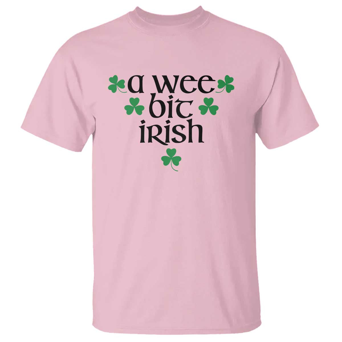 Funny Irish Heritage T Shirt A Wee Bit Irish St Patrick's Day Shamrock