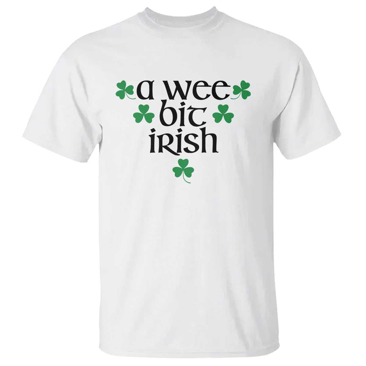 Funny Irish Heritage T Shirt A Wee Bit Irish St Patrick's Day Shamrock
