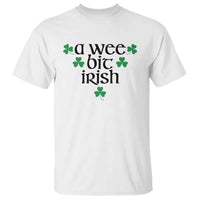 Funny Irish Heritage T Shirt A Wee Bit Irish St Patrick's Day Shamrock