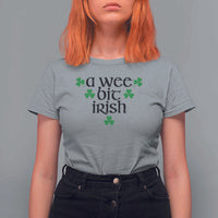 Funny Irish Heritage T Shirt For Women A Wee Bit Irish St Patrick's Day Shamrock
