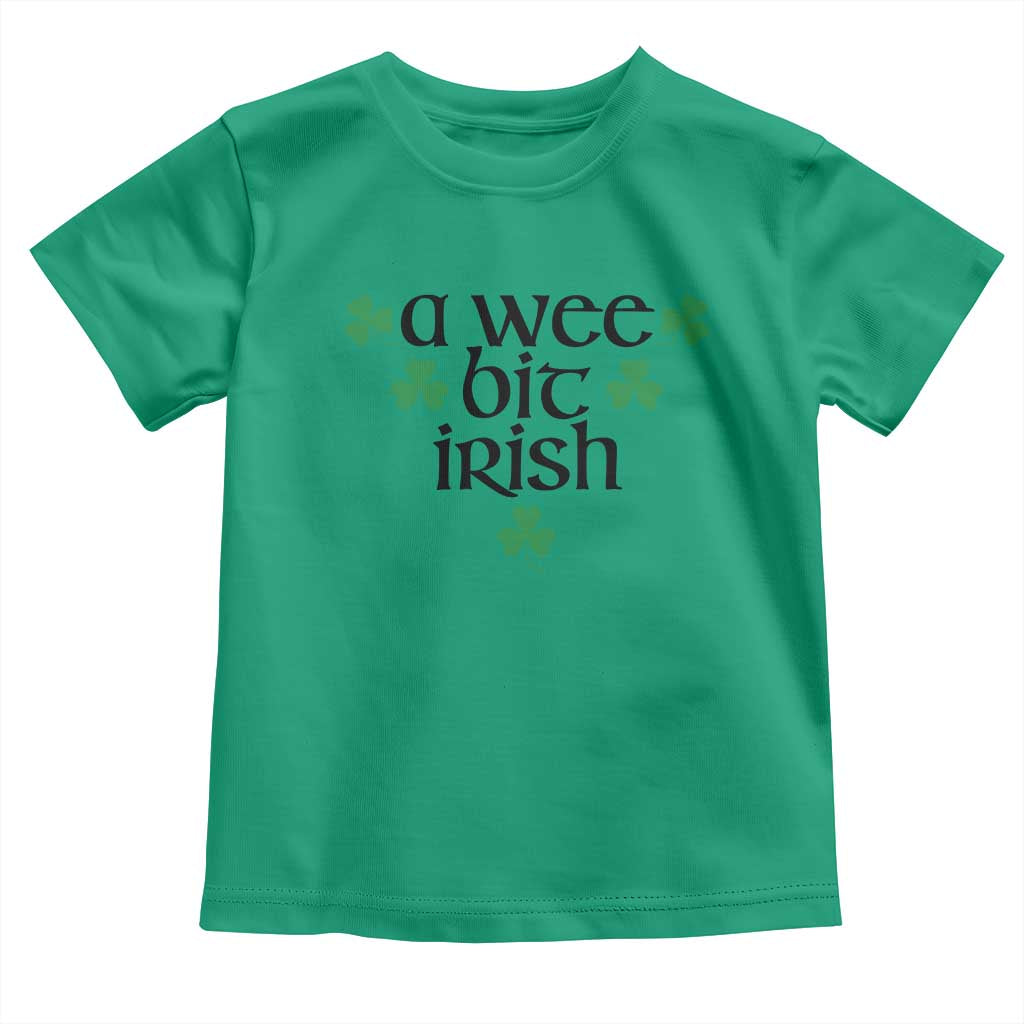 Funny Irish Heritage Toddler T Shirt A Wee Bit Irish St Patrick's Day Shamrock