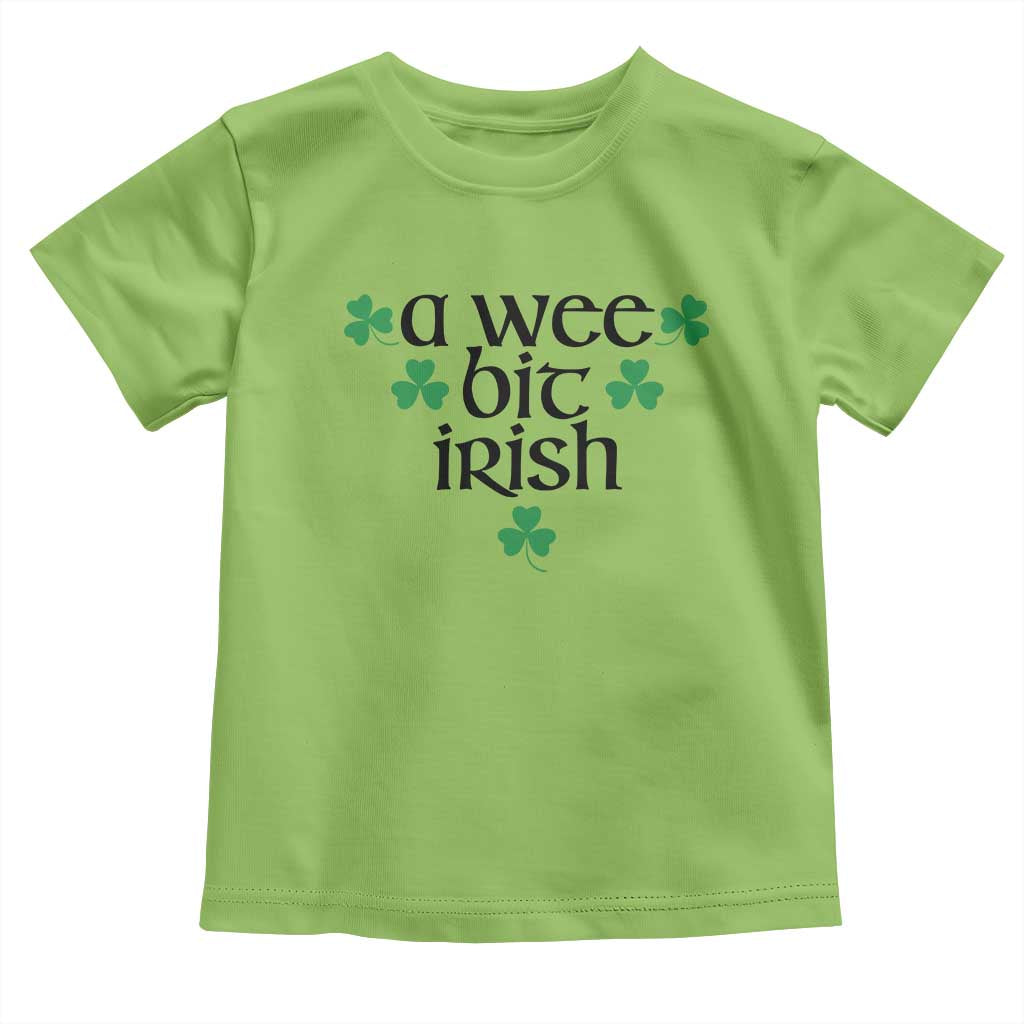 Funny Irish Heritage Toddler T Shirt A Wee Bit Irish St Patrick's Day Shamrock