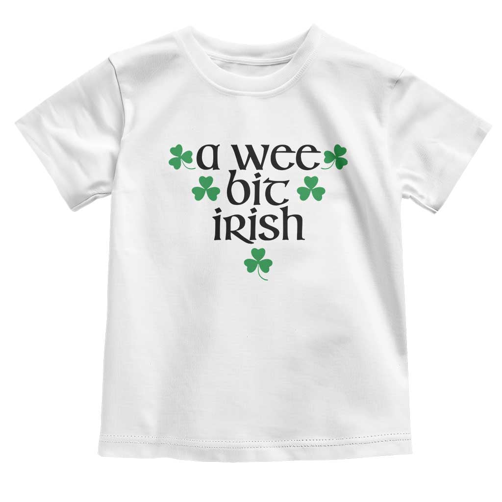Funny Irish Heritage Toddler T Shirt A Wee Bit Irish St Patrick's Day Shamrock