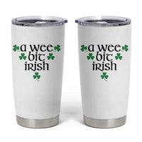 Funny Irish Heritage Tumbler Cup A Wee Bit Irish St Patrick's Day Shamrock