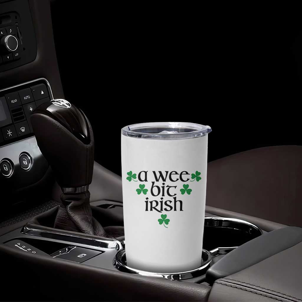 Funny Irish Heritage Tumbler Cup A Wee Bit Irish St Patrick's Day Shamrock