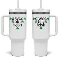 Funny Irish Heritage Tumbler With Handle A Wee Bit Irish St Patrick's Day Shamrock