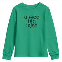 Funny Irish Heritage Youth Sweatshirt A Wee Bit Irish St Patrick's Day Shamrock