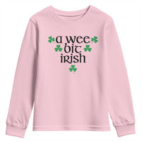 Funny Irish Heritage Youth Sweatshirt A Wee Bit Irish St Patrick's Day Shamrock