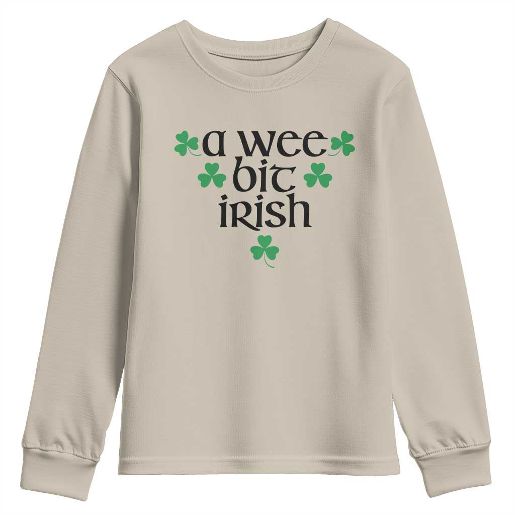 Funny Irish Heritage Youth Sweatshirt A Wee Bit Irish St Patrick's Day Shamrock